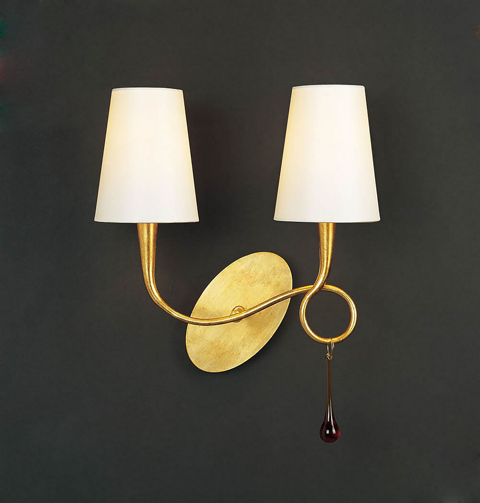 Paola Gold-Cream Wall Lights Mantra Armed Wall Lights